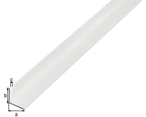 Profil unghiular din plastic cu dimensiuni indicate