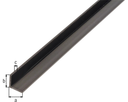 Profil unghiular din oțel cu indicații de dimensiuni