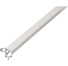 Profil dublu de ghidaj Alberts 1m pentru uși glisante, superior, plastic alb-thumb-1