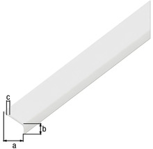 Profil de colț din plastic cu dimensiunile a, b și c.
