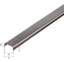 Profil U din metal cu indicații de dimensiuni