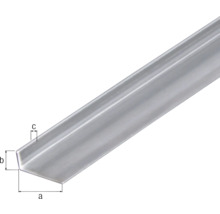 Profil unghiular din metal cu dimensiunile a, b, c.