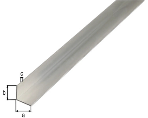 Profil unghiular din aluminiu cu dimensiuni indicate