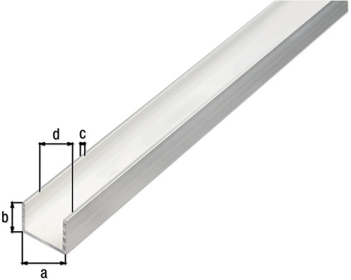 Profil U din aluminiu cu dimensiuni