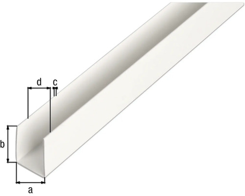 Profil de colț din plastic cu indicații de măsurare