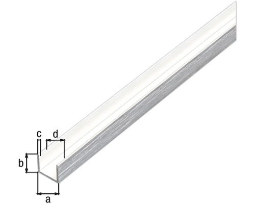 Profil U metalic cu indicații de măsurare