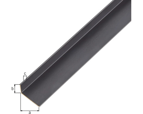 Profil unghiular din metal cu indicații de dimensiune