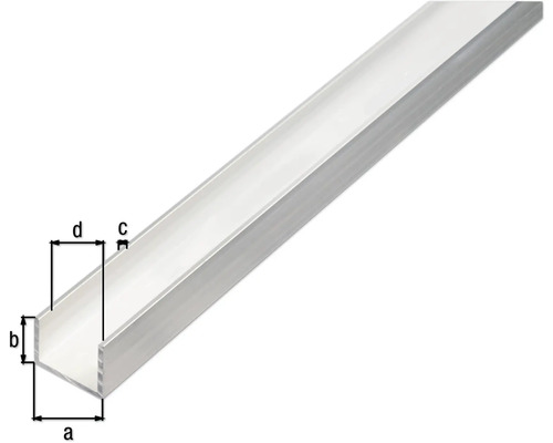 Profil U din aluminiu cu dimensiuni