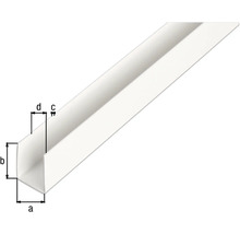 Profil plastic tip U Alberts 20x21x20x1 mm, lungime 2,6m, alb