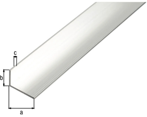 Profil unghiular din aluminiu cu dimensiunile a, b și c