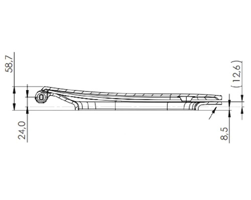 Desen tehnic al unui capac de toaletă cu dimensiuni