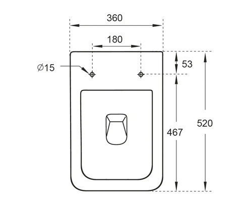 Desen tehnic al unui WC cu dimensiuni