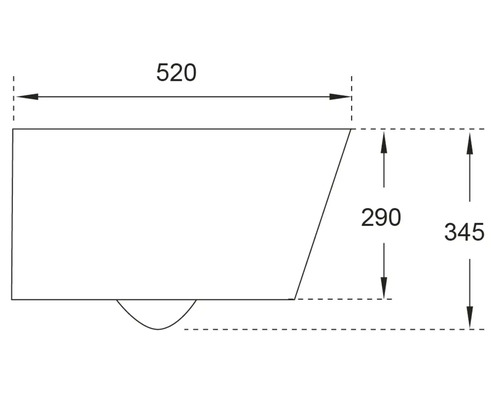 Desen tehnic cu dimensiunile 520, 290 și 345.