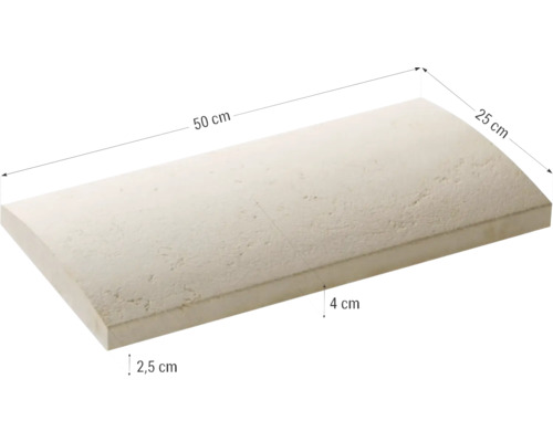 Placă de acoperire cu dimensiunile 50 x 25 x 4 cm