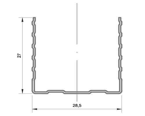 Desen tehnic al unui profil U cu dimensiuni