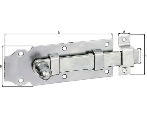 Zăvor metalic culisant cu dimensiuni