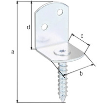 Conector unghiular cu șurub și indicații de dimensiuni
