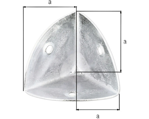 Conector de colț triunghiular cu dimensiuni