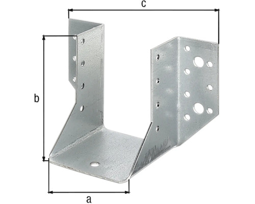 Suport metalic pentru grinzi cu dimensiunile a, b și c pentru îmbinarea lemnului