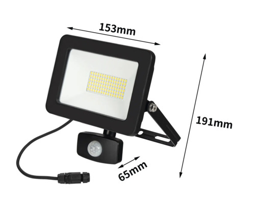 Reflector LED cu senzor de mișcare și dimensiuni