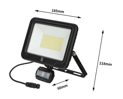 Reflector LED cu senzor de mișcare, dimensiuni 185 x 218 x 66 milimetri