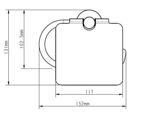 Desen tehnic al unui suport de hârtie igienică cu dimensiuni