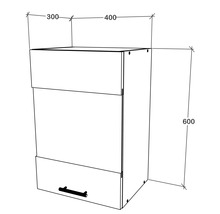 Schiță dulap suspendat cu dimensiuni