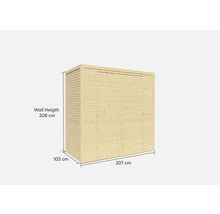 Căsuță de grădină Bertilo Cubico 1 Fineline 207x110 cm natur