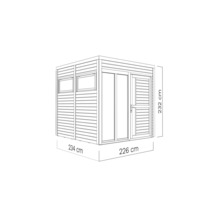 Căsuță de grădină Bertilo Cubo 2 Office cu podea 226x240 cm gri deschis