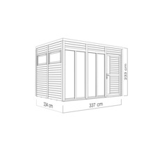 Căsuță de grădină Bertilo Cubo 3 Office cu podea 336x240 cm antracit