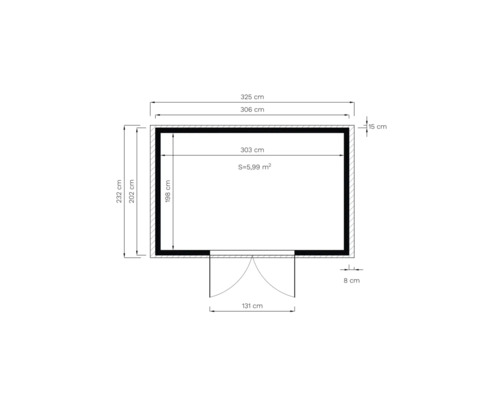 Planul unei case de grădină cu dimensiunile lungimilor laturilor și suprafața