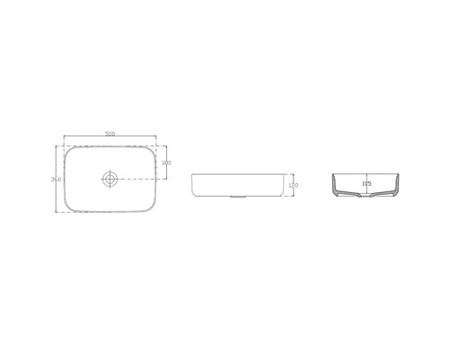 Desen tehnic al unui lavoar de blat cu dimensiuni indicate