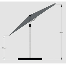 Umbrelă suspendată Soluna Avignon 300x300 cm 220 g/m² gri închis-thumb-17