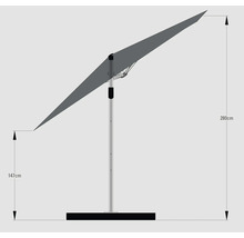 Umbrelă suspendată Soluna Avignon 300x300 cm 220 g/m² gri închis-thumb-17 Umbrelă suspendată Soluna Avignon 300x300 cm 220 g/m² gri închis-thumb-17