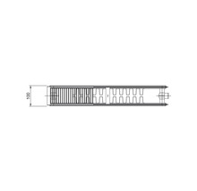 Desen tehnic al unui radiator cu dimensiunile de 100 mm