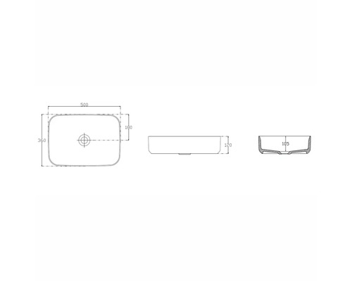 Desen al unui lavoar de blat cu dimensiuni