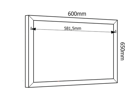 Desen tehnic al unui cadru cu dimensiunile de 600 milimetri pe 650 milimetri