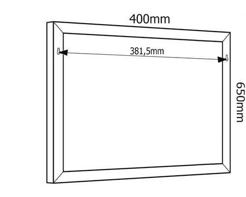 Desen tehnic al unei rame foto cu dimensiunile de 400 mm pe 650 mm