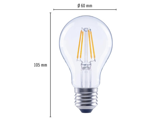 Bec LED cu soclu E27, diametru 60 mm și înălțime 105 mm