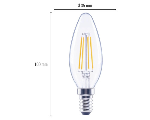 Bec LED în formă de picătură cu dimensiunile de 100 mm x 35 mm
