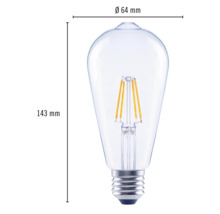 Bec LED variabil Flair E27 4W 470 lumeni, glob pară ST64, lumină caldă