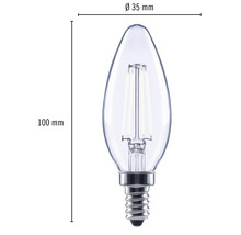 Bec LED variabil Flair E14 4W 470 lumeni, glob clar lumânare, lumină neutră