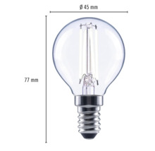 Bec LED variabil Flair E14 4W 470 lumeni, glob clar G45, lumină neutră