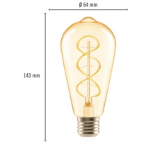 Bec vintage LED Flair E27 4W, glob pară ST64, durată viață 15.000 (300 lumeni)-thumb-2