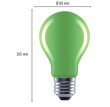 Bec verde cu dimensiunile de 60 milimetri în diametru și 105 milimetri în lungime