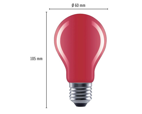 Bec roșu cu dimensiunile de 60 mm în diametru și 105 mm înălțime
