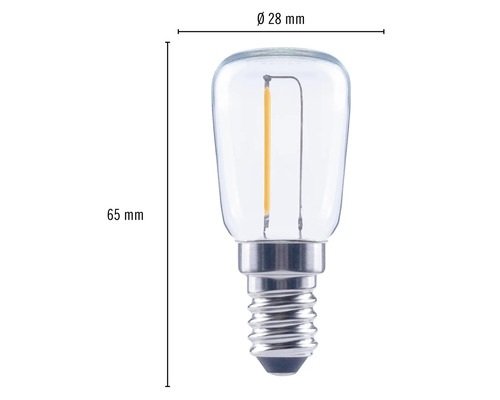 Bec LED E14, diametru 28 mm, lungime 65 mm
