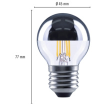 Bec LED Flair E27 4W 380 lumeni, glob clar G45, lumină caldă