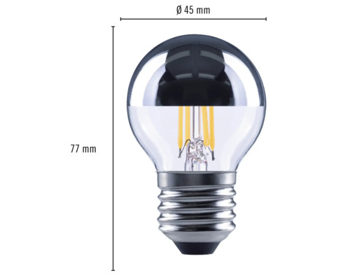 Bec LED, diametru 45 mm, înălțime 77 mm