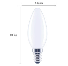 Bec LED variabil Flair E14 2,2W 250 lumeni, glob mat lumânare, lumină caldă